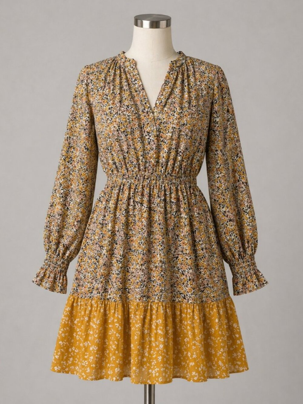Banana Republic Floral Dress Tunic Cottagecore Peasant Boho Festiva Size XS Tall